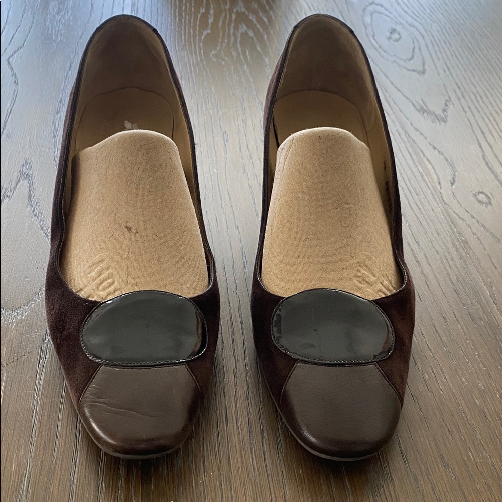 Bruno Magli Dark Brown and Black Loafers